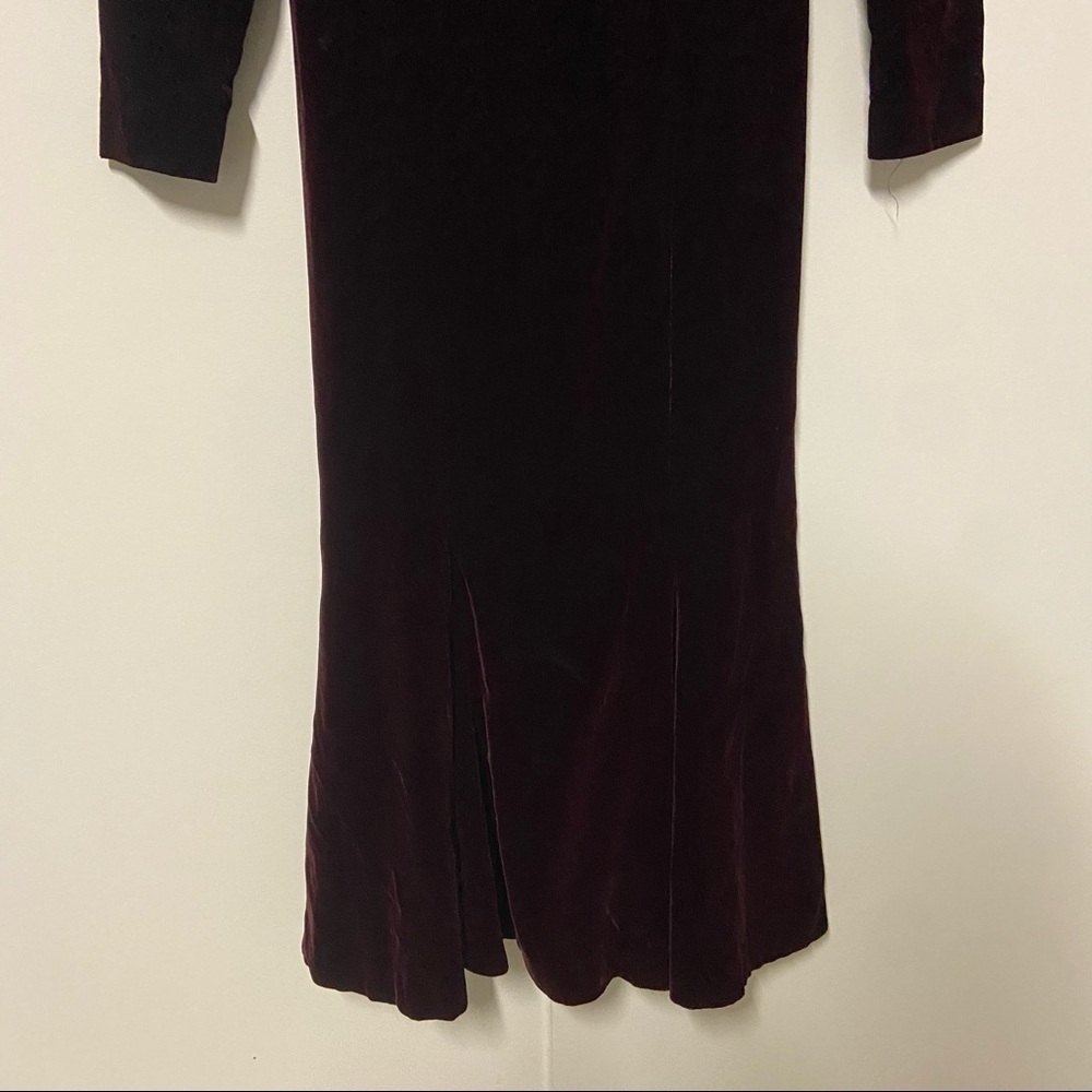vintage jessica mcclintock velvet crochet detail long sleeves dress Size 4 - Picture 7 of 10